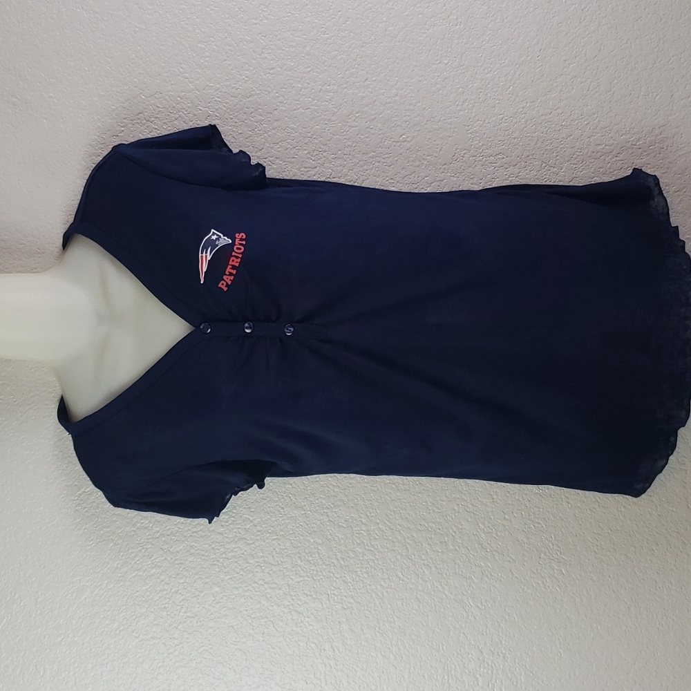 NFL | Women's Burn Out Button Front New England Patriots Top Sz L
